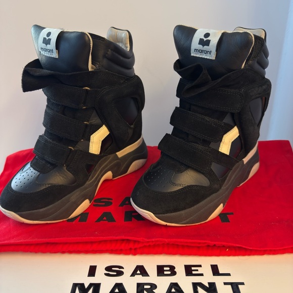 Isabel Marant Shoes - Isabel Marant Black Wedge Sneakers | Size 36